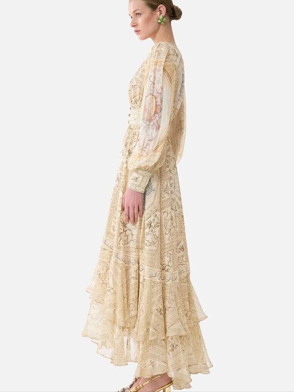 Camilla long button front dress In A beloved boudoir - Picture 2 of 13
